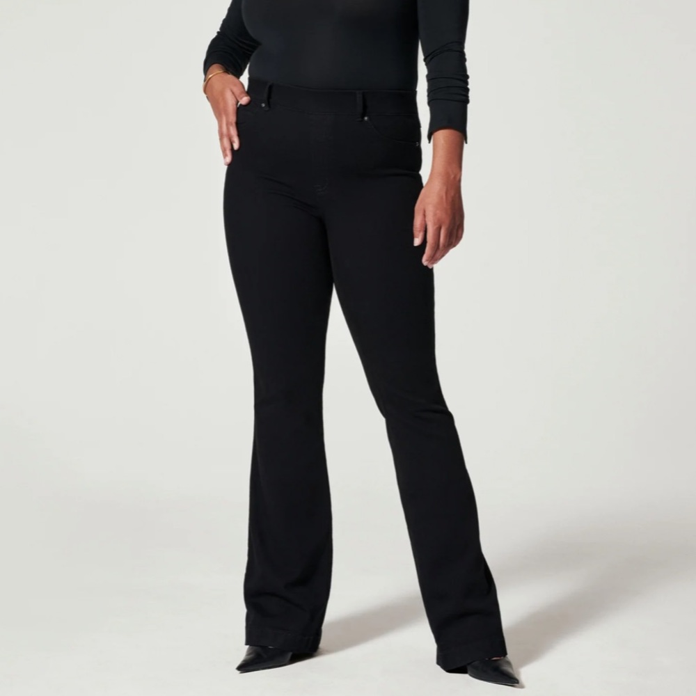 SPANX Flare Jeans-Clean Black
